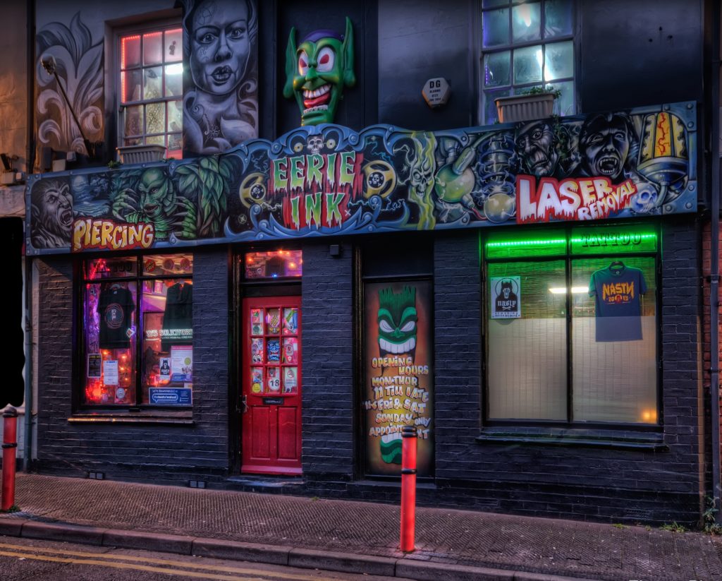 Street view of tattoo parlour